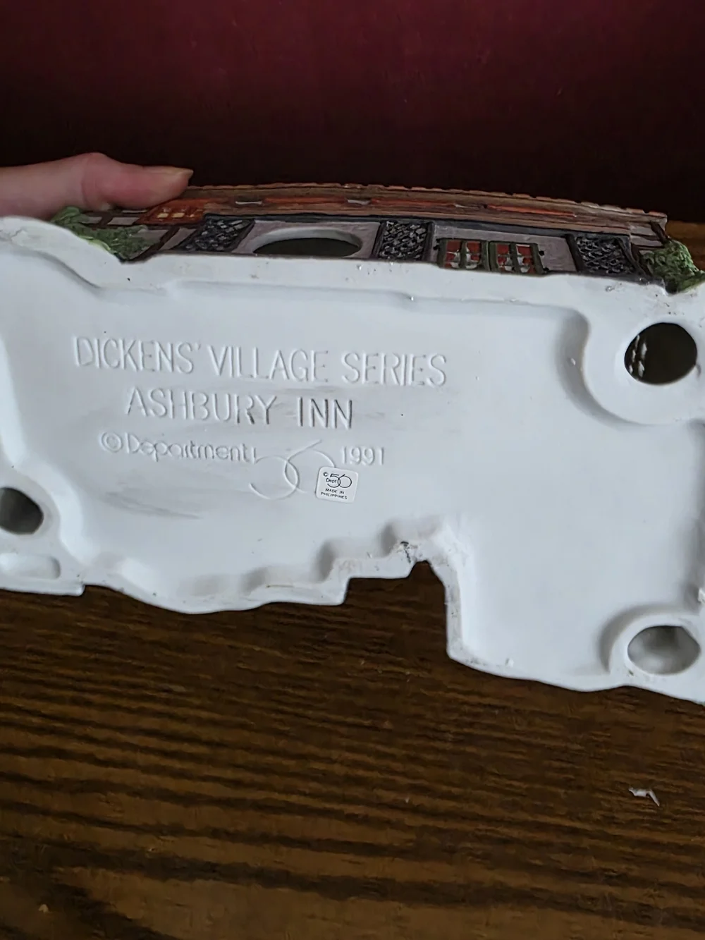 VTG Dept 56 Dickens' Village Ashbury Inn Illuminated Painted Porcelain 1991 Box